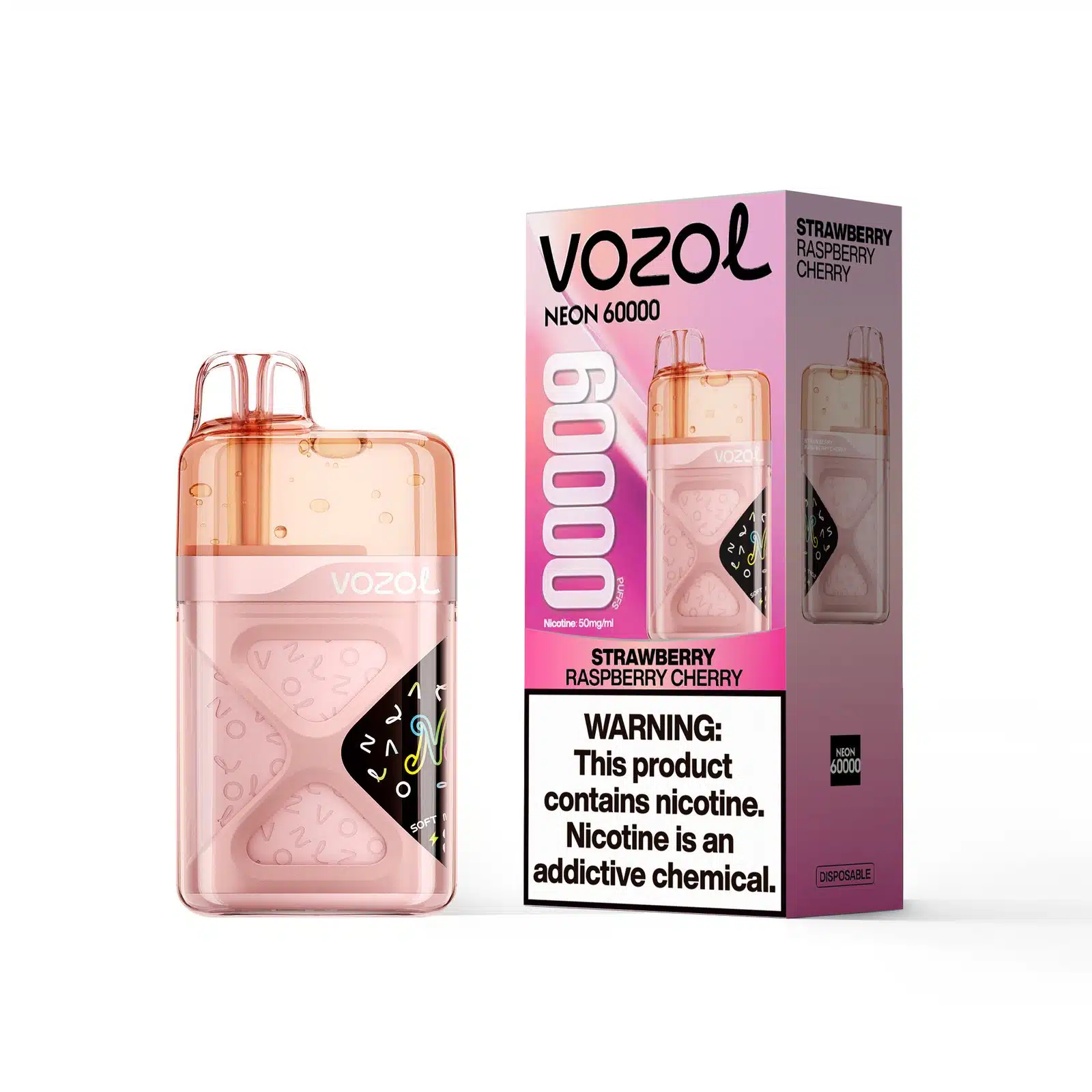 Strawberry-Raspberry-Cherry-VOZOL-NEON-60000.webp Vozol Neon 60000 Strawberry Raspberry Cherry - Görsel 1